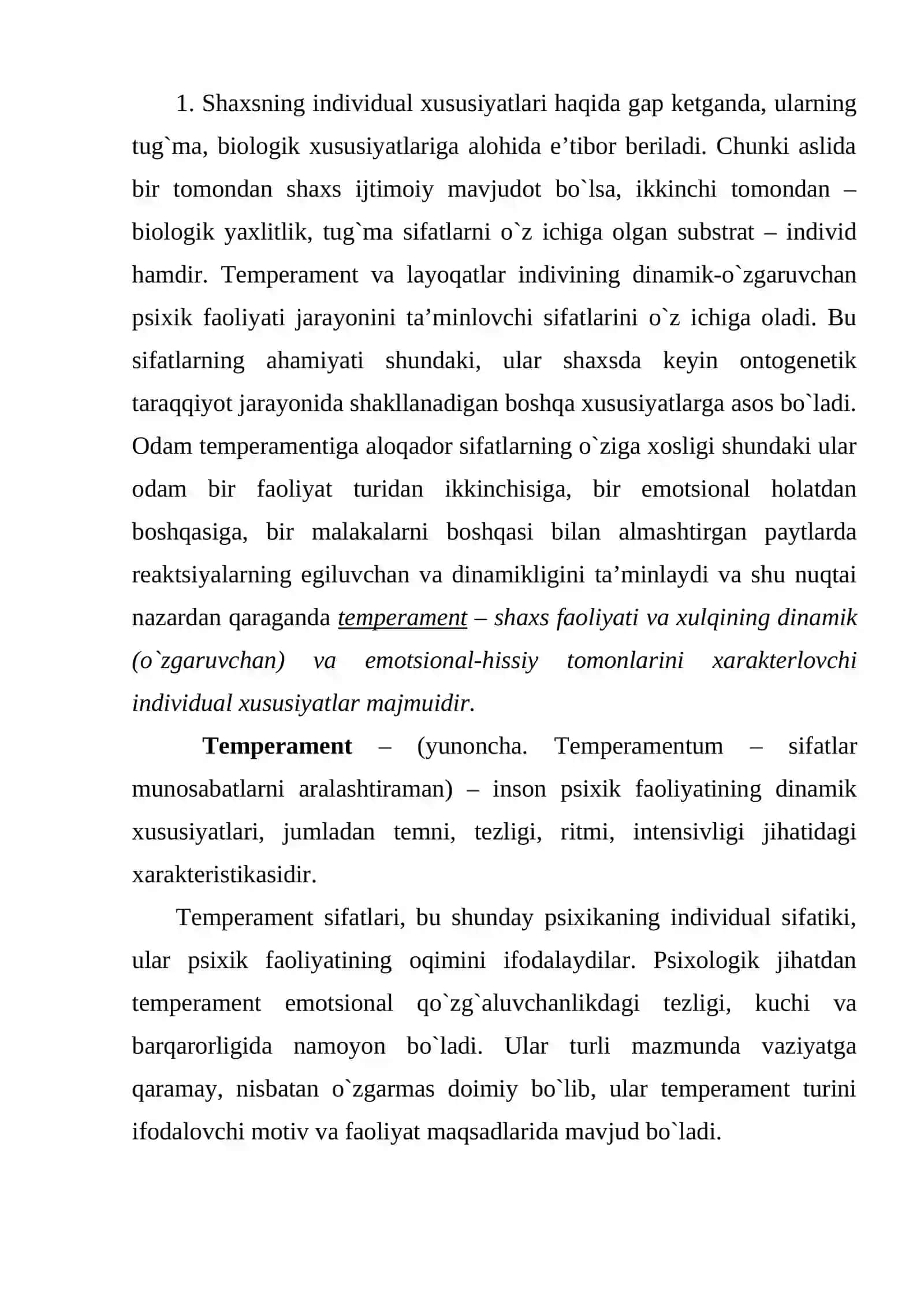 Temperament 2