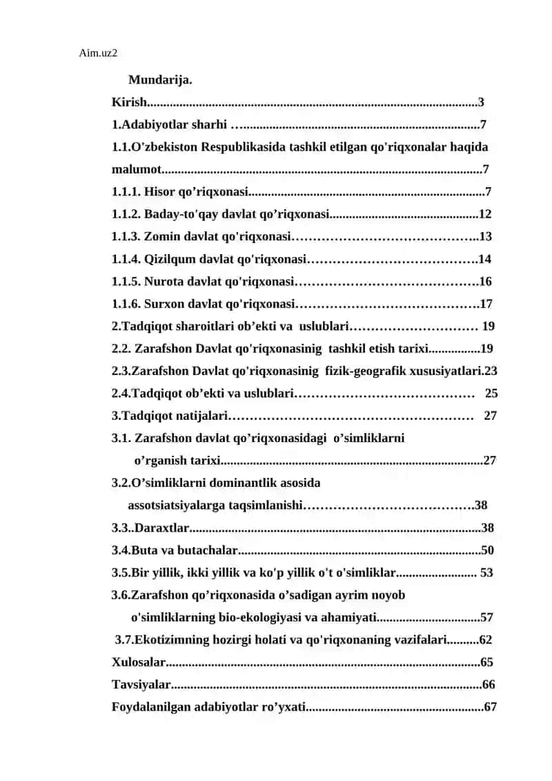 Zarafshon qo`riqxonasi ekotizimning avtotrof komponentlari 2