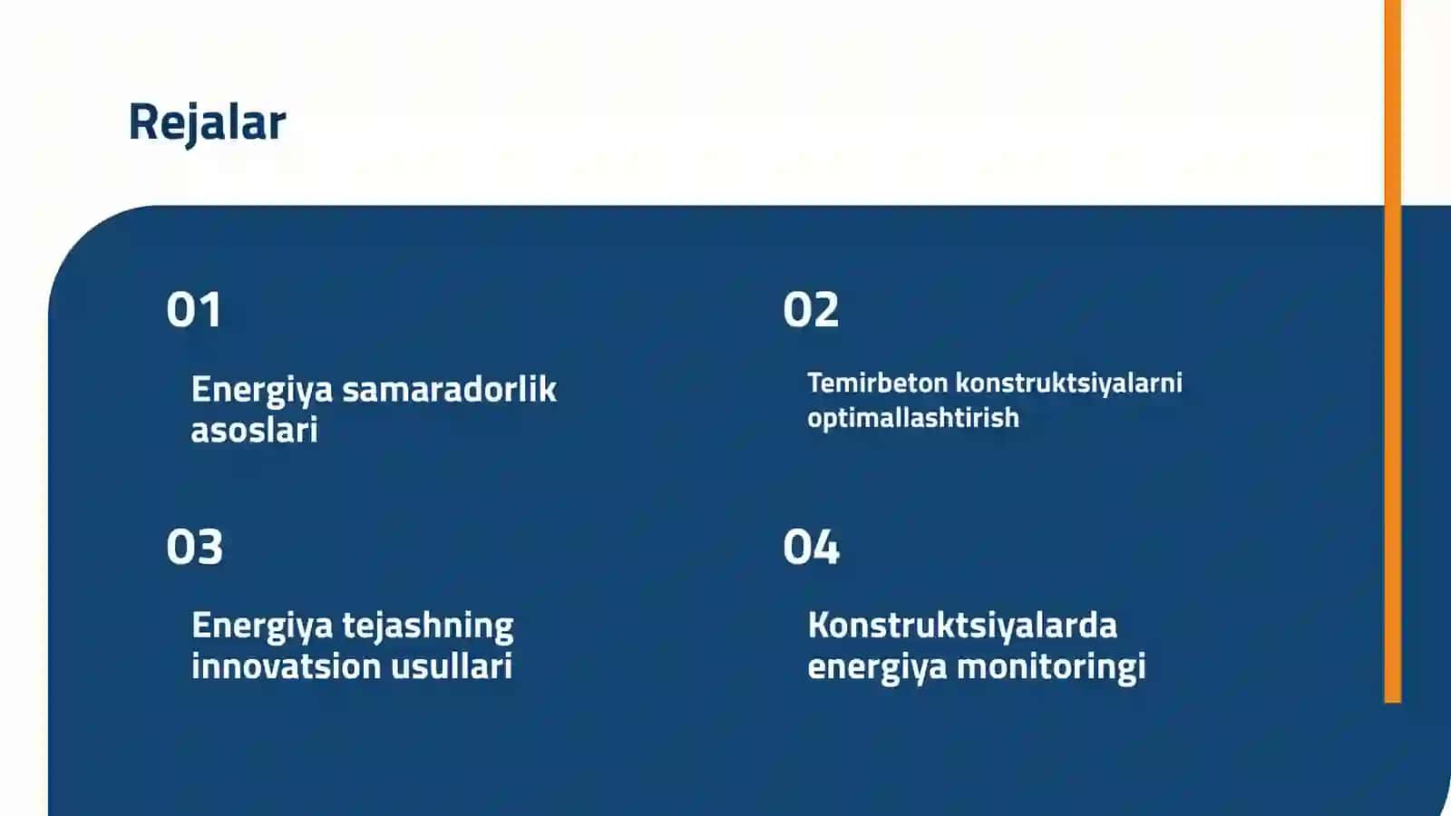 Energiya samarador temirbeton konstruktsiyalar 2