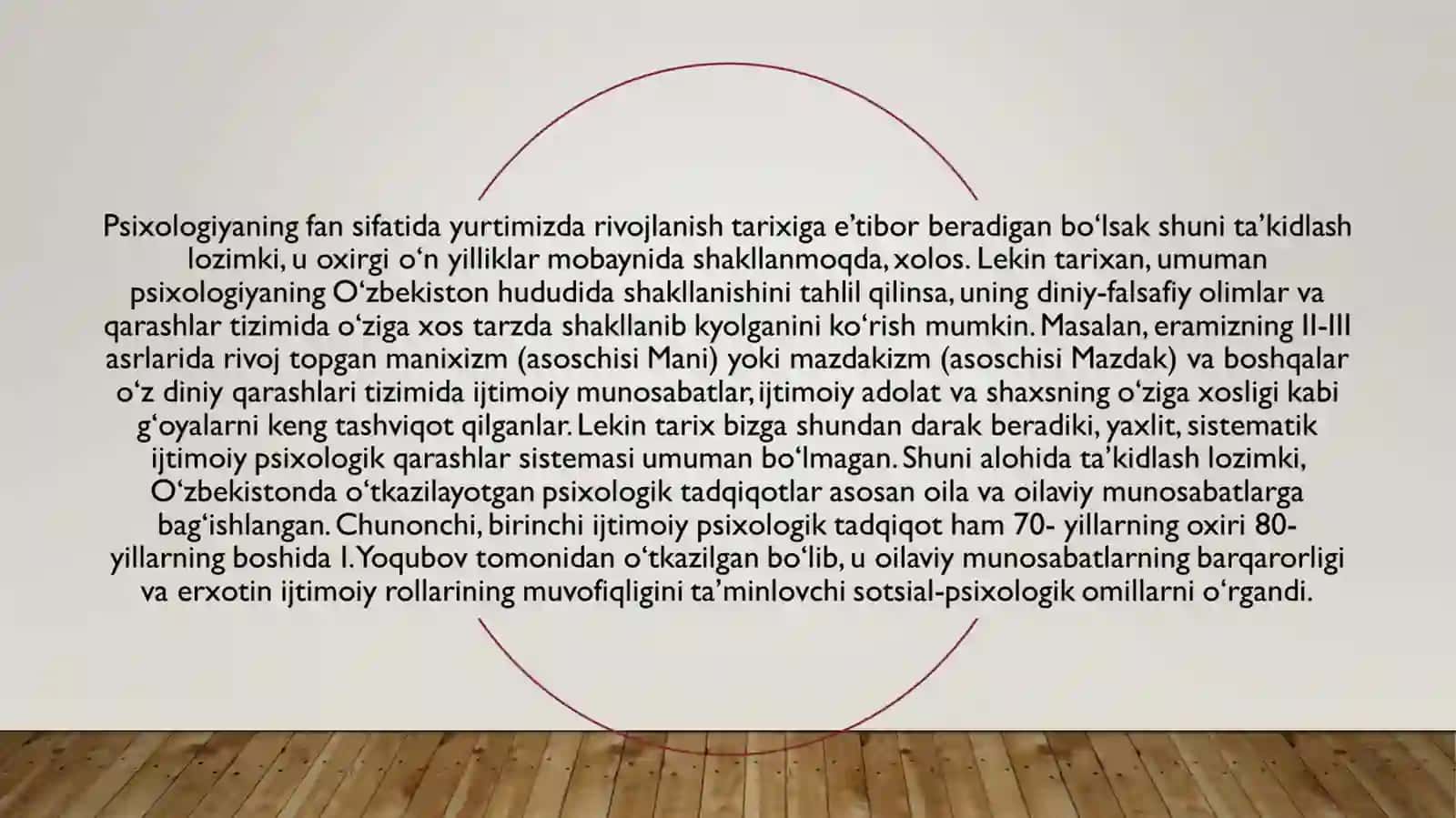ÒZBEKISTONDA PSIXOLOYIGA FANI ILMIY IZLANISHLAR YÒNALISHI 2
