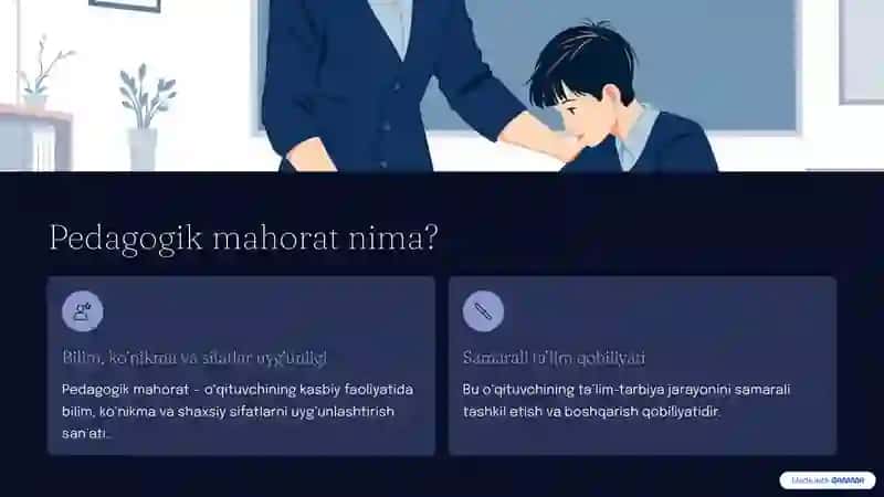 Pedagogik mahorat haqida tushuncha, fanning asosiy vazifalari va tarkibiy qismlari 2