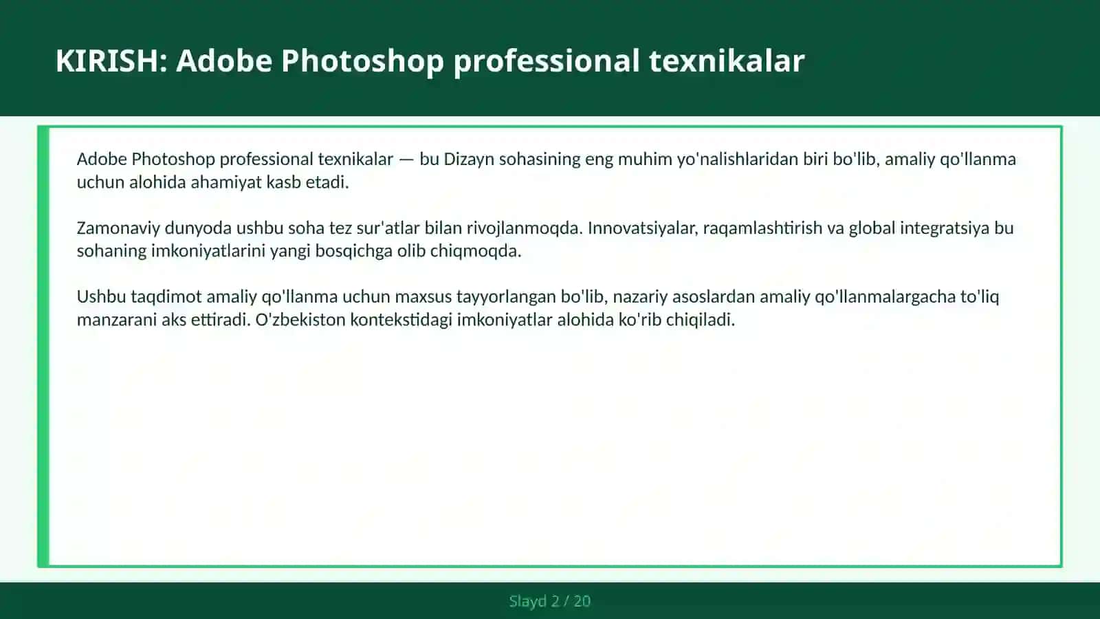 ADOBE PHOTOSHOP PROFESSIONAL TEXNIKALAR 2