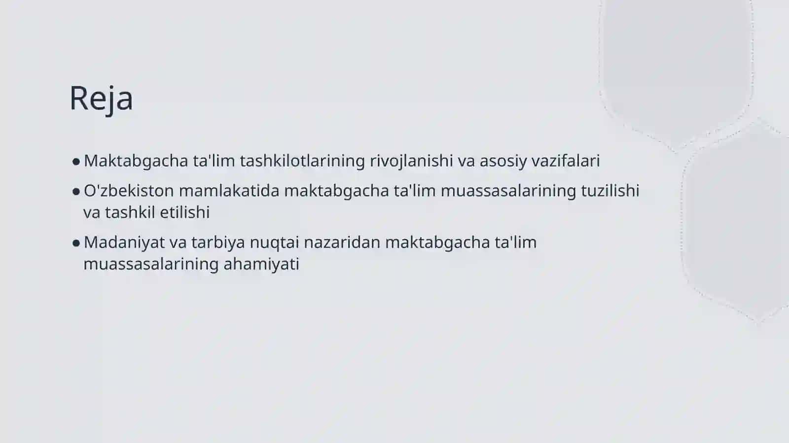 Maktabgacha ta'lim tashkilotlari va ularni tashkil etish 2