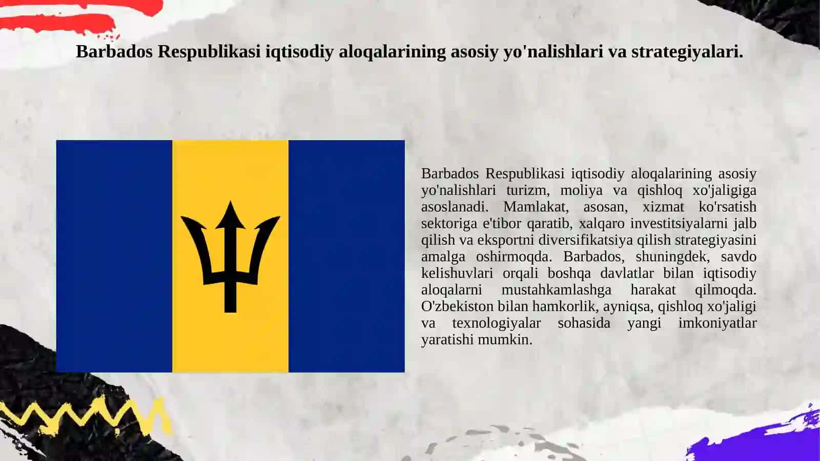 Barbados Respublikasi tashqi iqtisodiy aloqalarni xalqaro tartibga solish hamda, ishlab chiqarish omillari xalqaro xarakat taxlili. 2