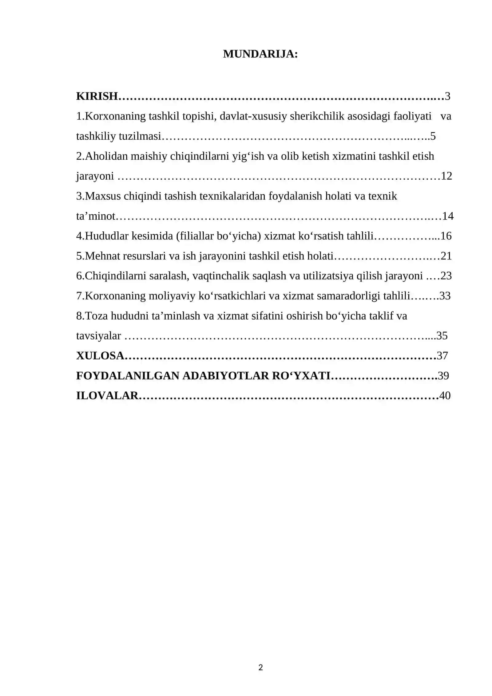 AND-OBOD MCHJ Aholidan maishiy chiqindilarni yig‘ish va olib ketish xizmati 2
