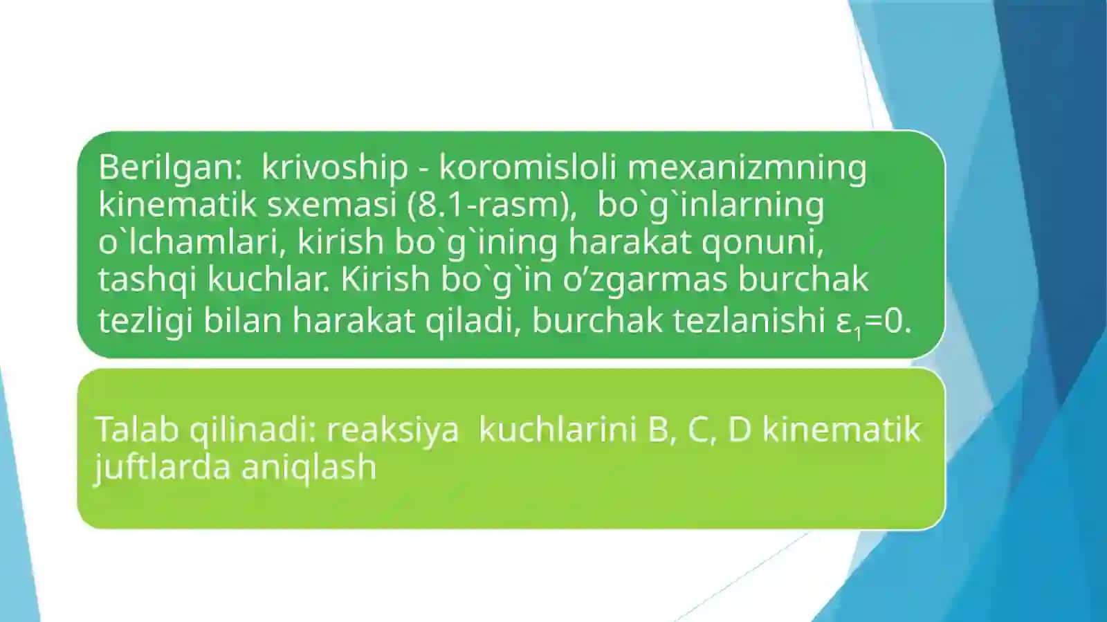 Mеxanizmlarning turlivaziyatdagiplanlarini qurish 2