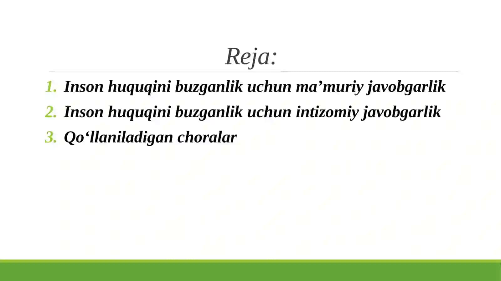 Inson huquqini buzganlik uchun intizomiy javobgarlik. Inson huquqini buzganlik uchun ma’muriy javobgarlik 2