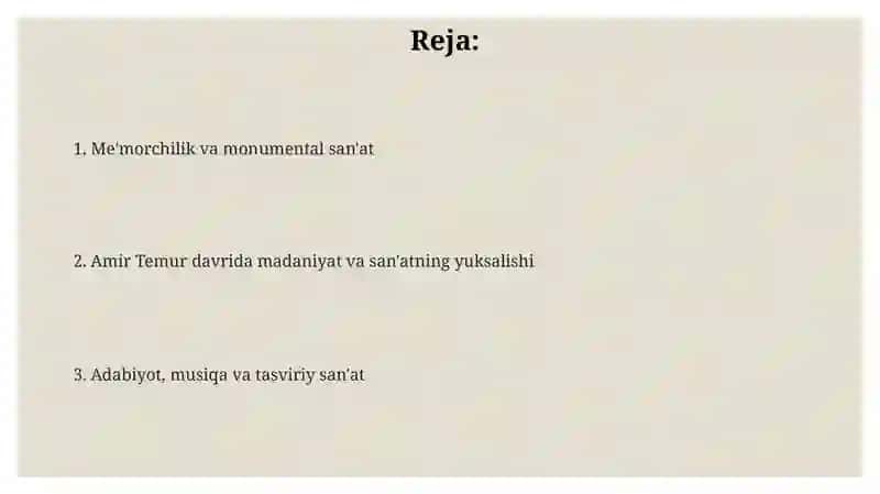 Temuriylar madaniyatining merosi 2