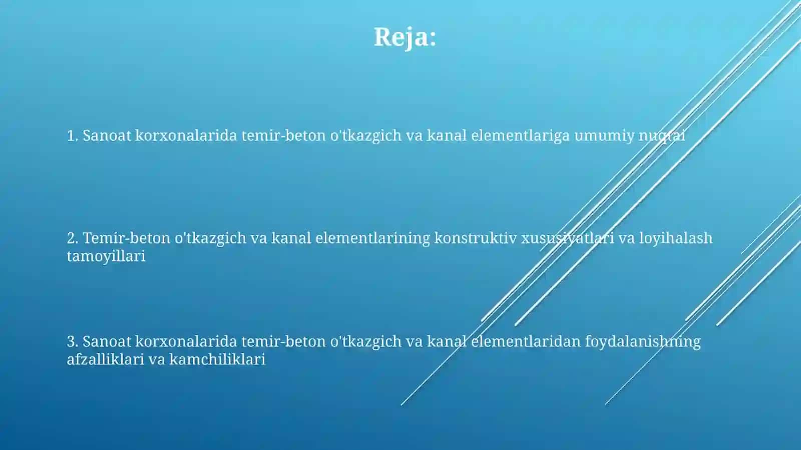 Sanoat korxonalarda temir beton Yo‘l osti va kanallar elementlari 2
