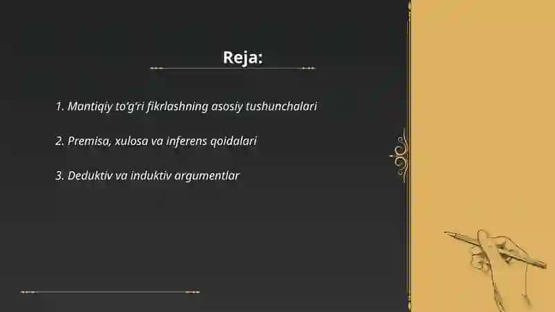 Mantiqiy To'g'ri fikirlash va Huquqiy Asoslash 2
