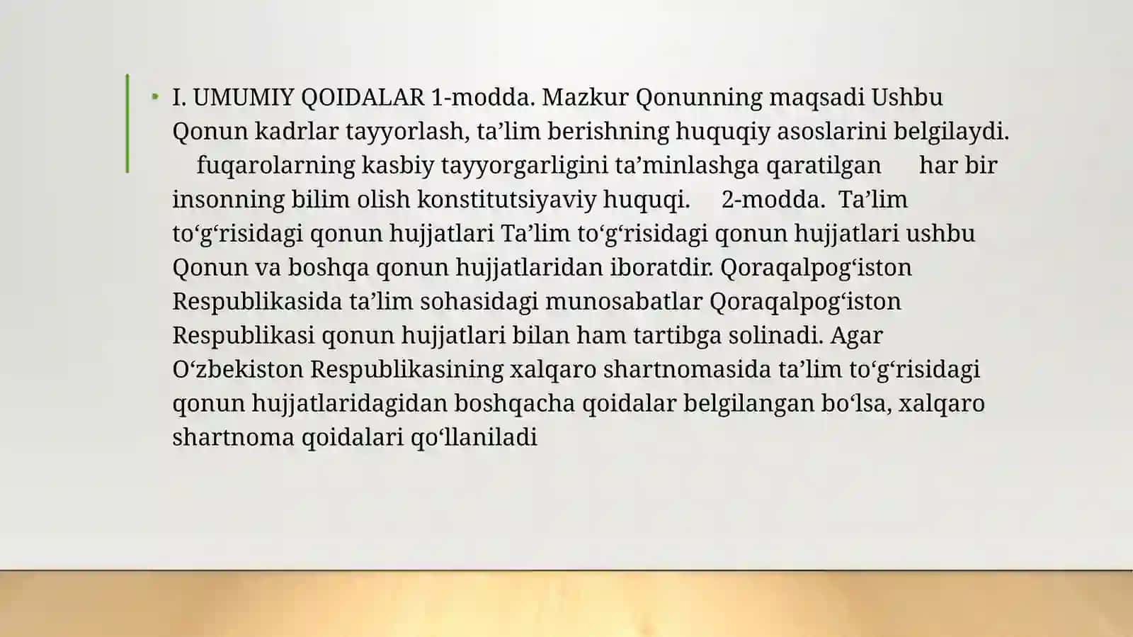 O‘zbekiston Respublikasida o‘qituvchilarni tayyorlashning huquqiy asoslari 2
