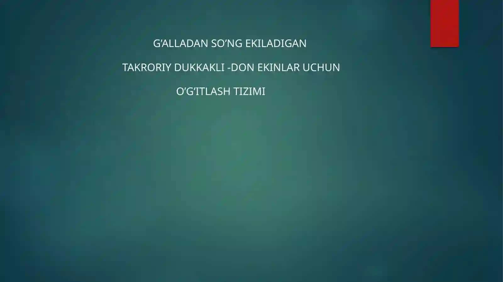 AGROKIMYO VA AGROTUPROQSHUNISLIK YO’NALISHI 2