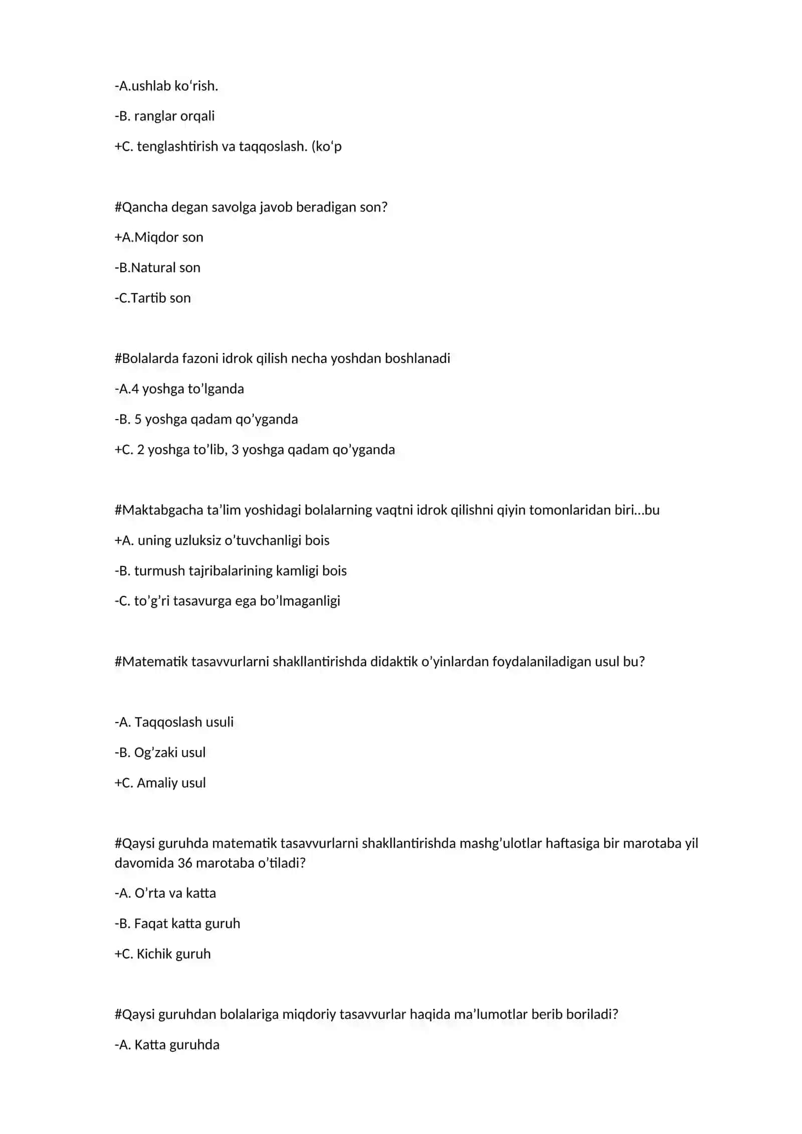 Matematik tasavvurlarni shakllantirish nazariasi va metodikasi 2
