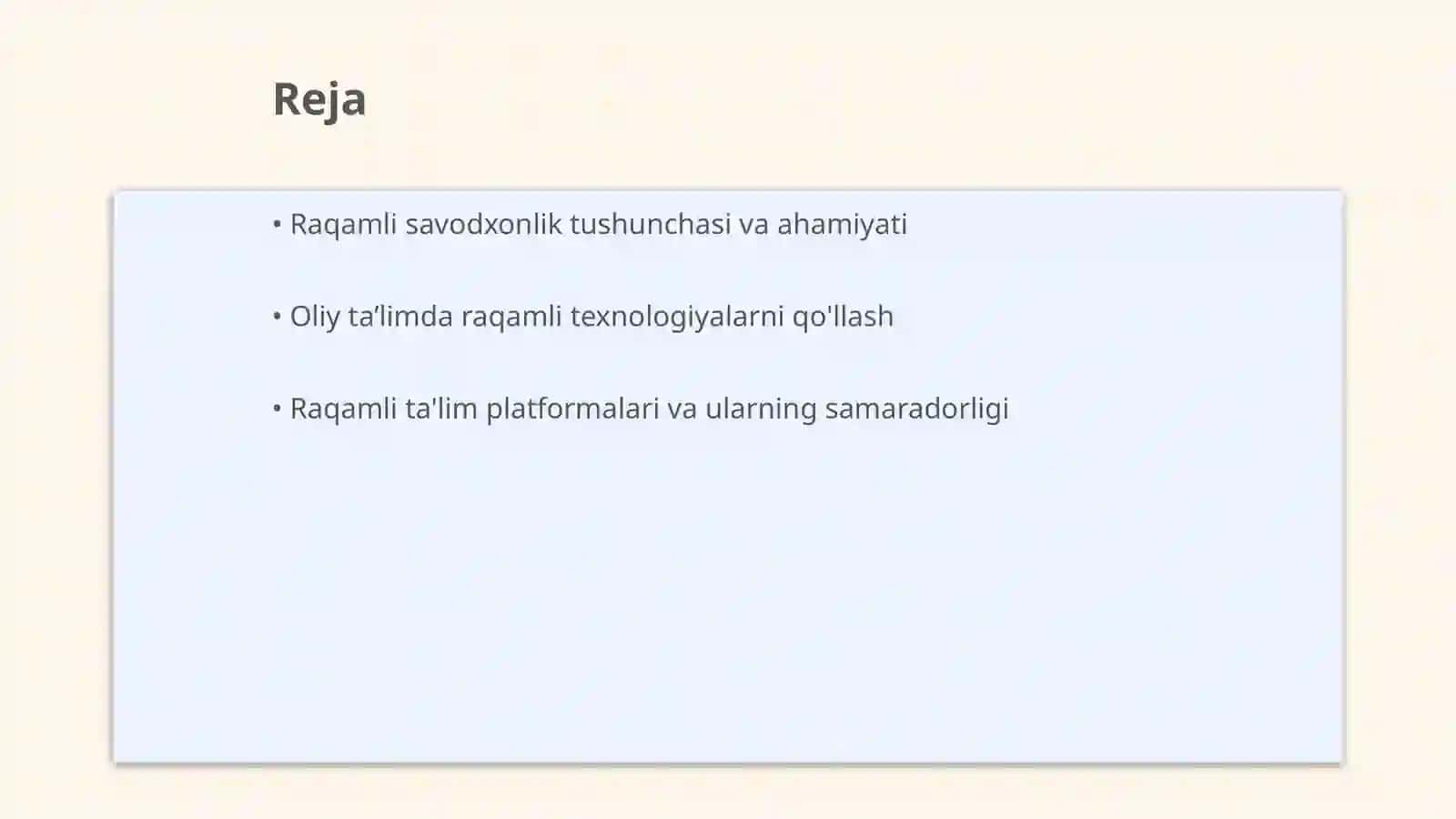 Oliy ta’limda raqamli savodxonlikning rivojlanish tendentsiyalari 2