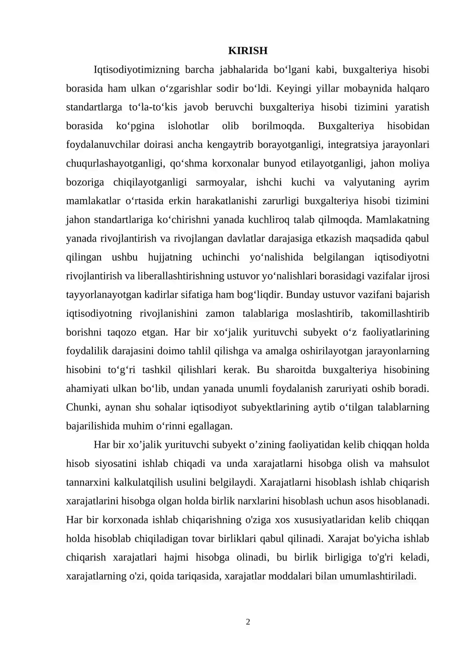 XARAJATLAR TUSHUNCHASI, TARKIBI VA ULARNING HISOBINI YURITISH 2
