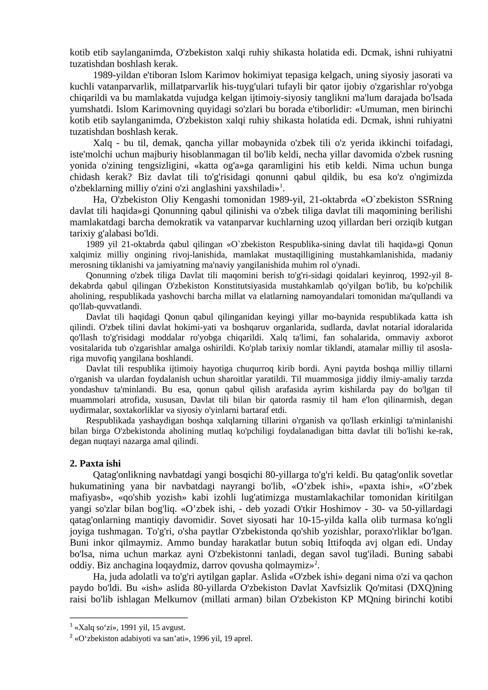 Mavzu Mustaqillikka Erishish Arafasida O’zbekistondagi Ijtimoiy-Siyosiy Jarayonlar 2
