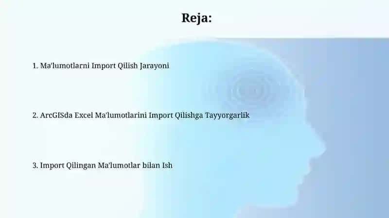 ArcGISda Excel Ma'lumotlarini Import Qilish 2