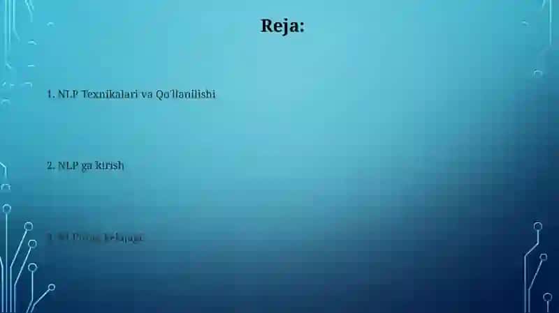 Tabbiy tilni qayta ishlash(Natural Language Proccessing,NLP) 2