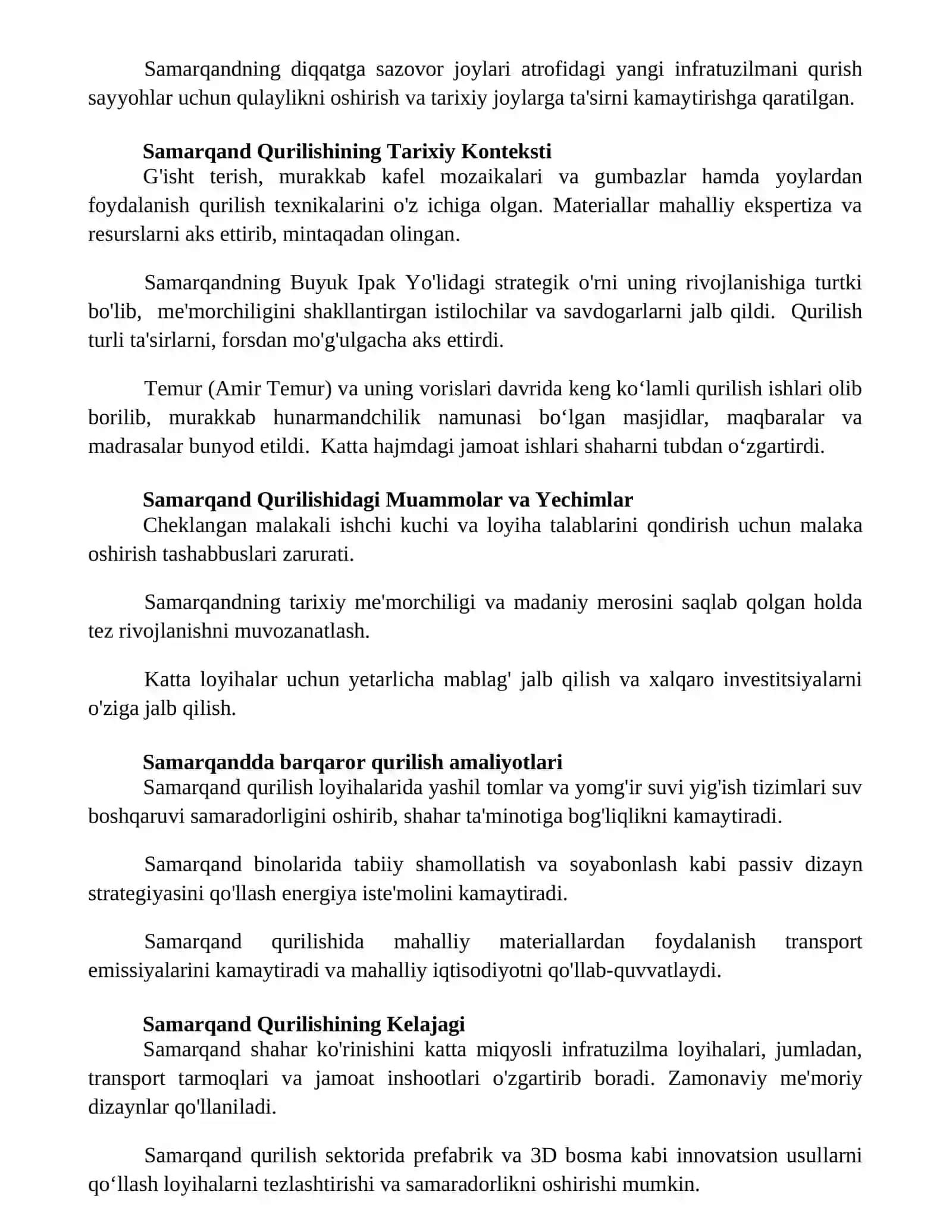 Samarqanddagi bunyodkorlik ishlari 2