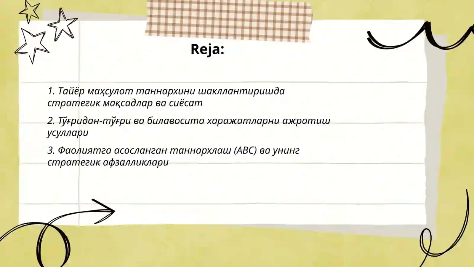 Тайёр маҳсулот таннархини калкуляция қилишга стратегик ёндашув 2