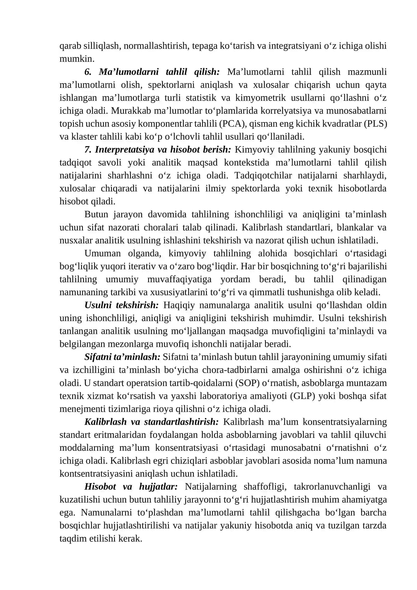 KIMYOVIY TAHLIL BOSQICHLARI 2
