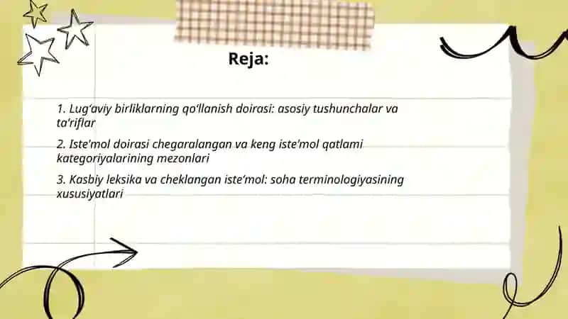 Lugʻaviy birliklarning qoʻllanish doirasiga koʻra guruhlanishi 2