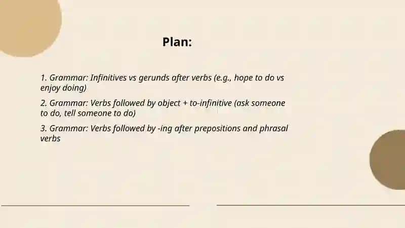Verb patterns and Future forms 2