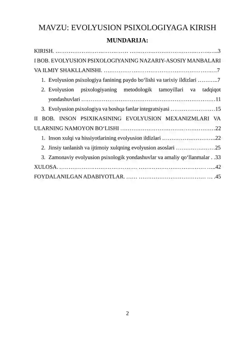 EVOLYUSION PSIXOLOGIYAGA KIRISH 2
