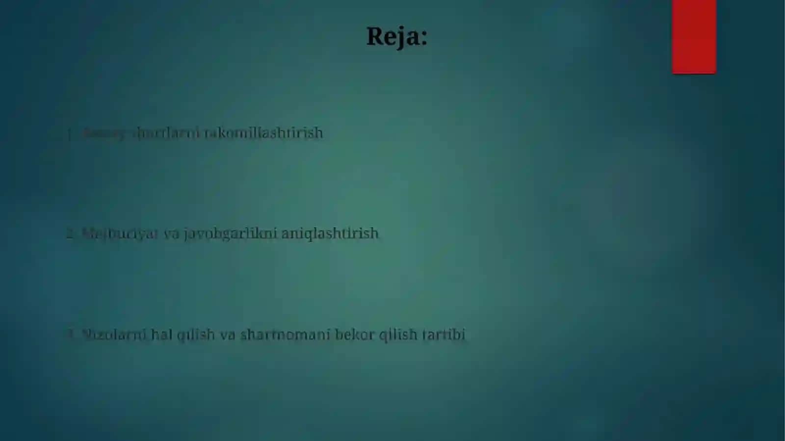 Tovar omborida omonat saqlash shartnomasini takomillashtirish 2