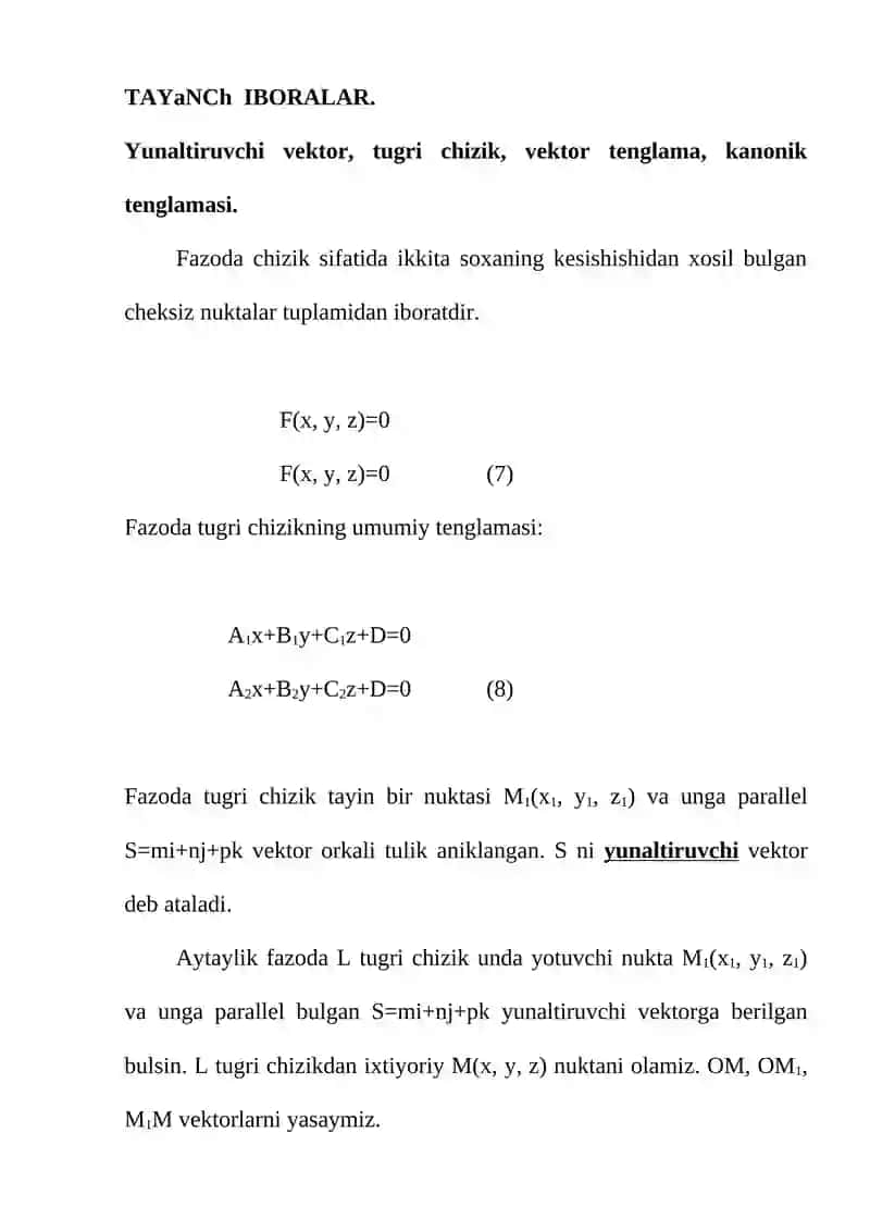 Analitik geometriya elementlari 2