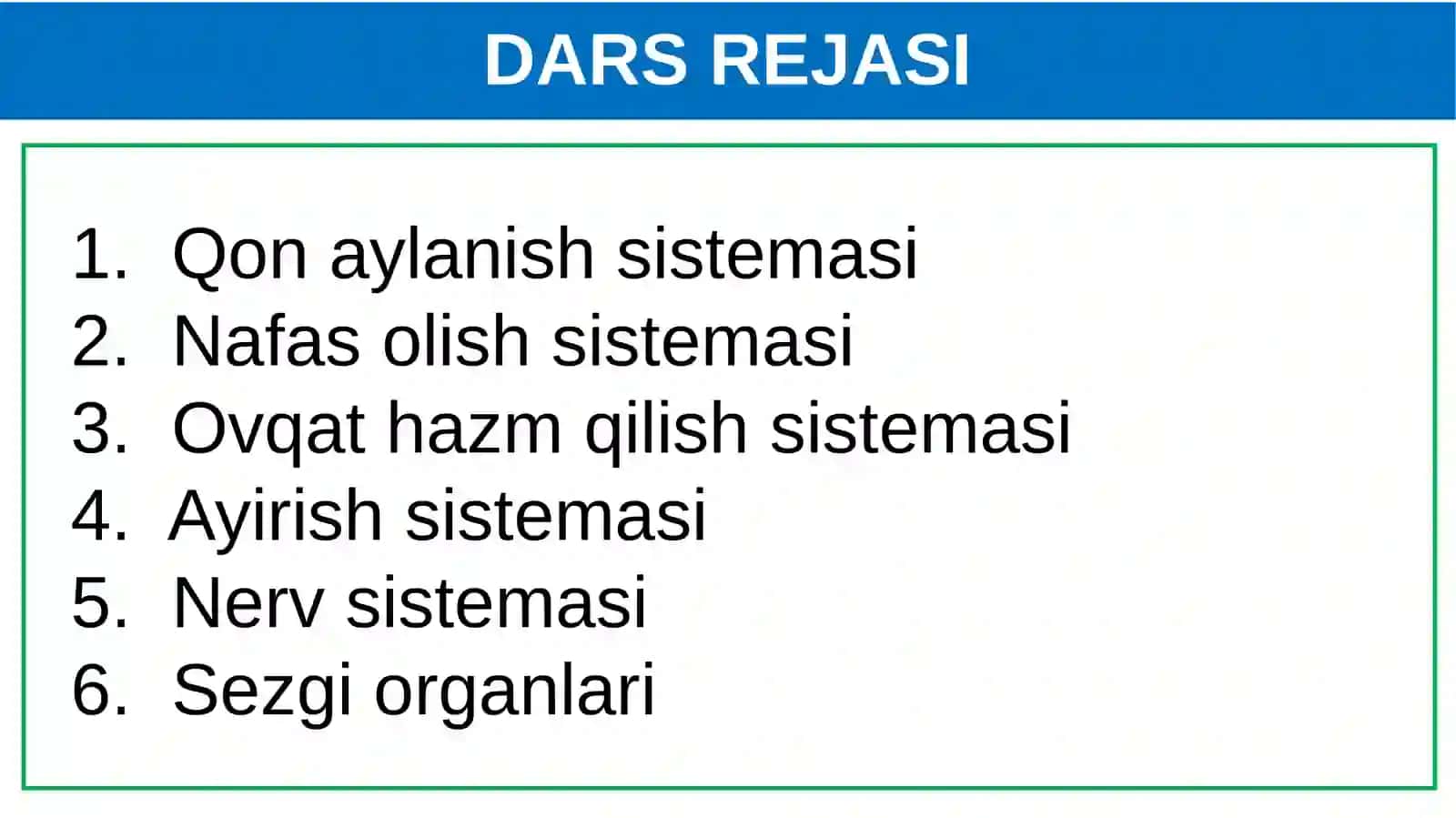 Itningichkituzilishi - Biologiya 7sinf DARS REJASI 2