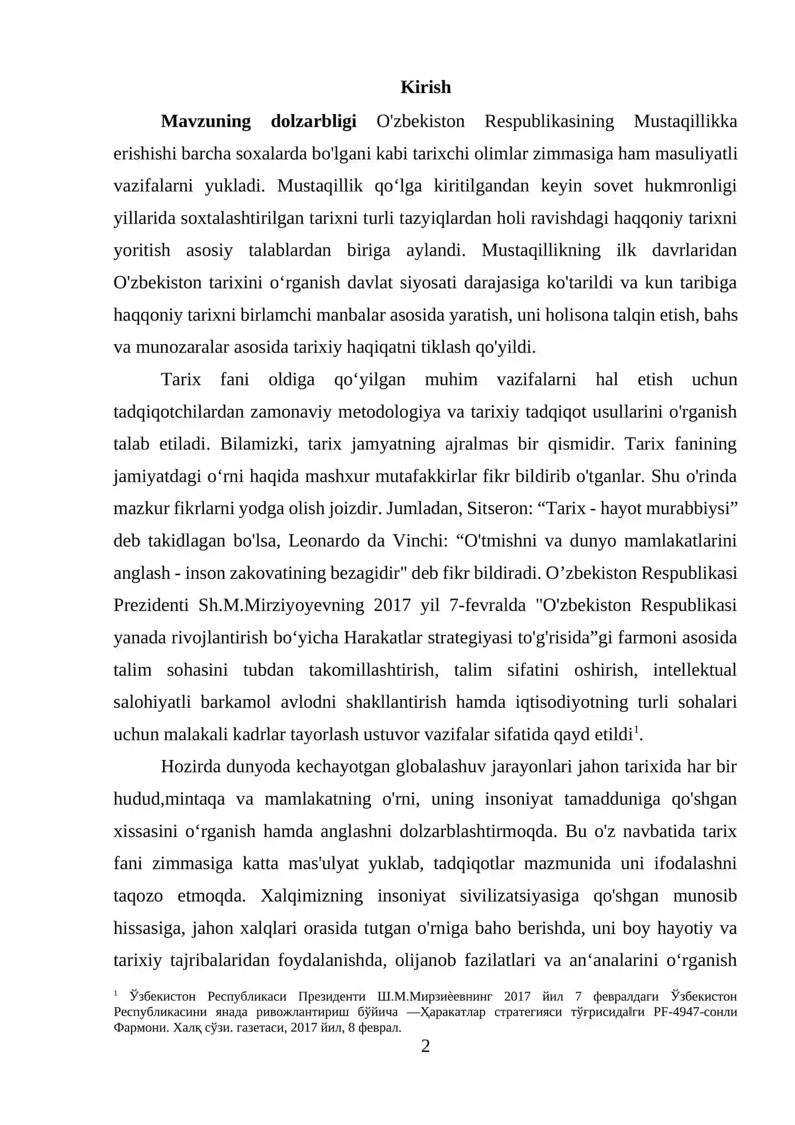 Tarix fani tadqiqotlari 2