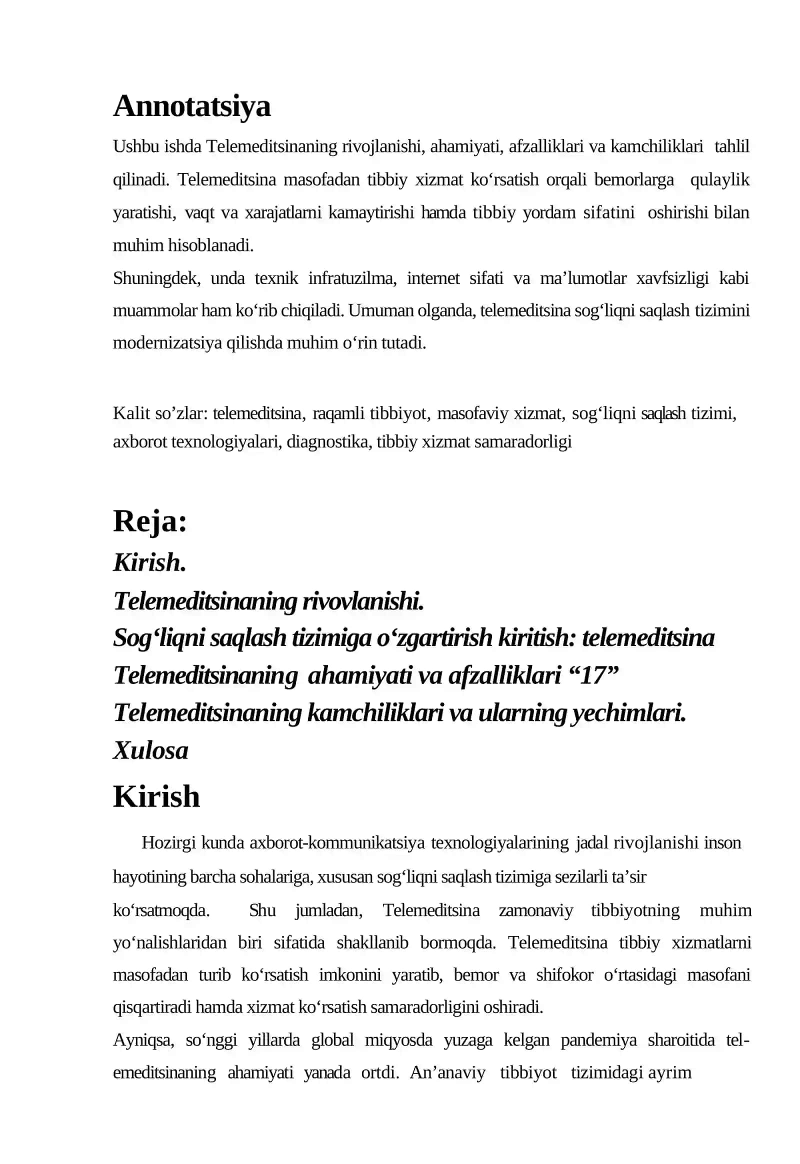 Sog‘liqni saqlashning kelajagi: telemeditsina shifoxonasiz davolash imkonini yaratish va hayotni saqlab 2