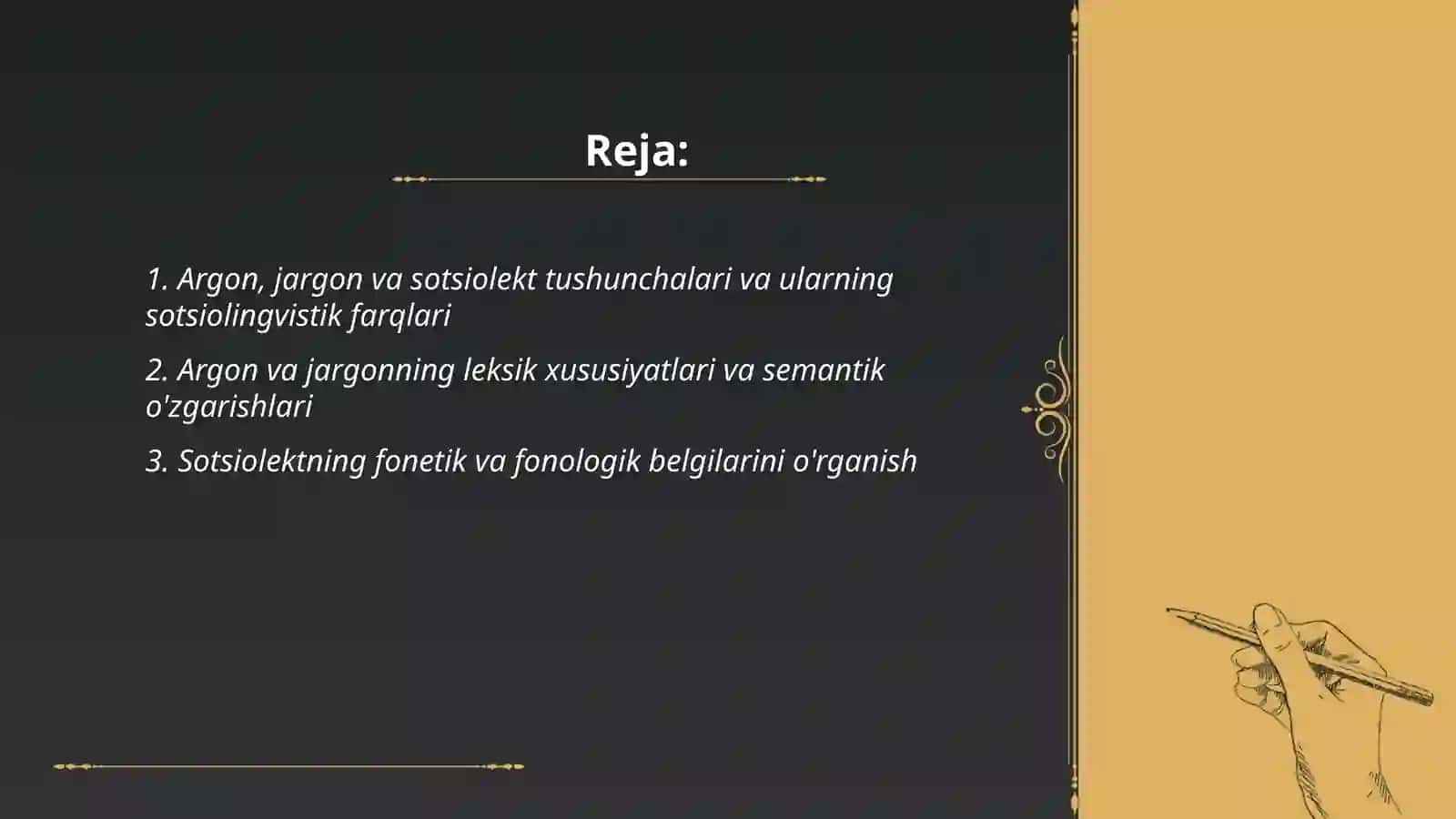 Sotsiolingvistikada argon, jargon, va sotsiolektning o'rganilishi 2