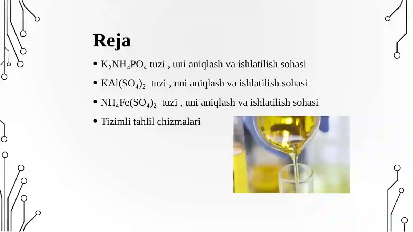 MurakkabK2NH4PO4, KAlSO4, NH4Fe(SO4)2 quruq tuzlarining tizimli tahlil chizmasi 2