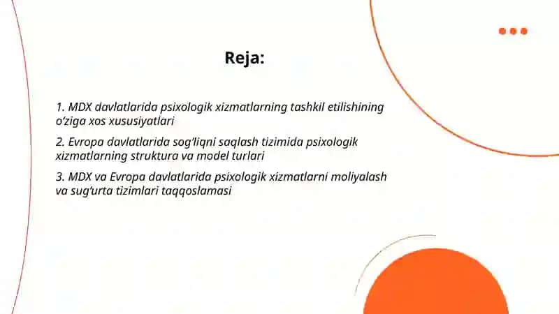 MDX davlatlarining sog‘liqni saqlash tizimida psixologik 2