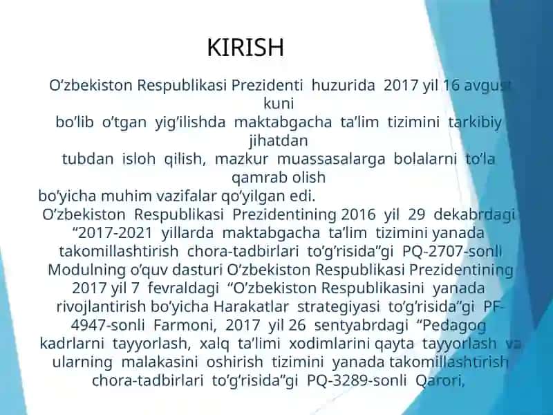 Kichik yoshdagi bolalarni axloqiy tarbiyalashda xalq og’zaki ijodi namunalaridan foydalanish . 2
