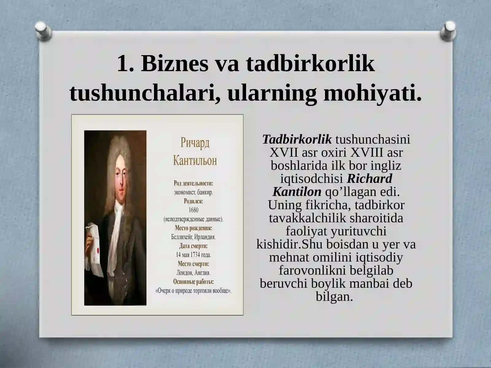 Biznes asoslari fanining mohiyati va iqtisodiyotdagi ahamiyati 2