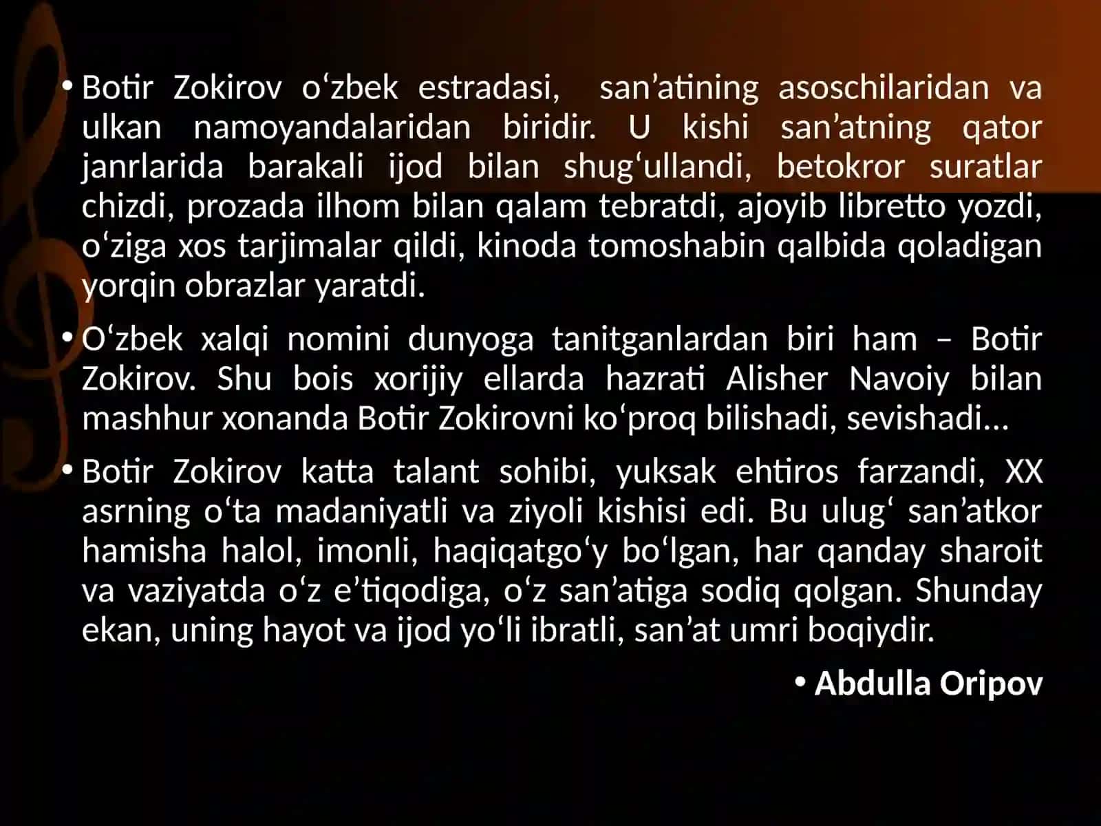 Botir Zokirov hayoti va ijodi 2