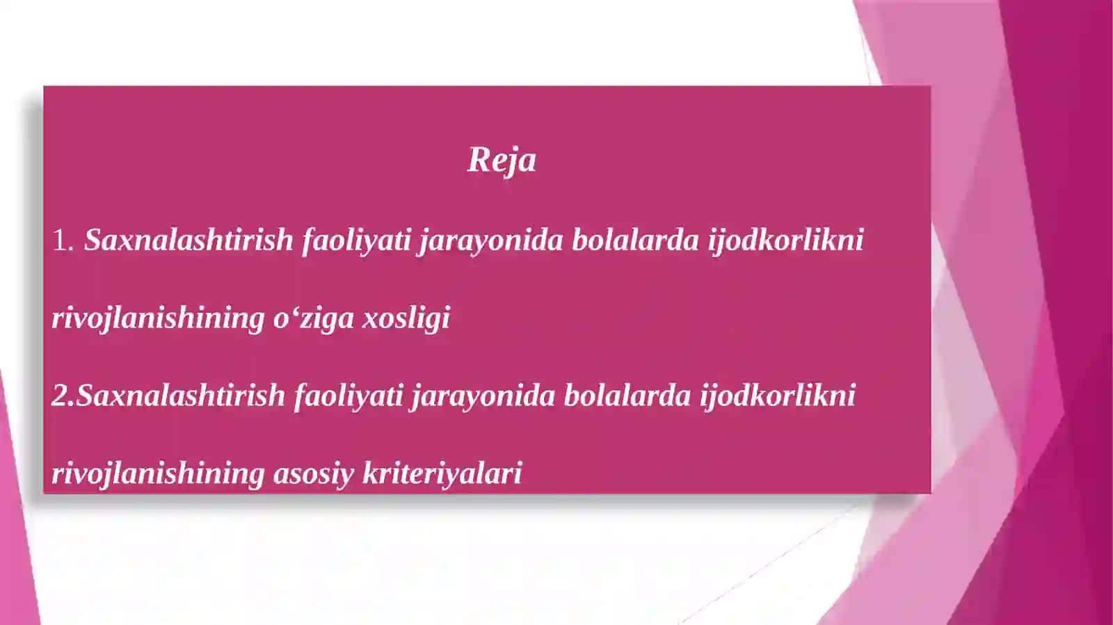 Sahnalashtirish faoliyati jarayonida bolalarda ijodkorlikni rivojlanishining o‘ziga xosligi 2