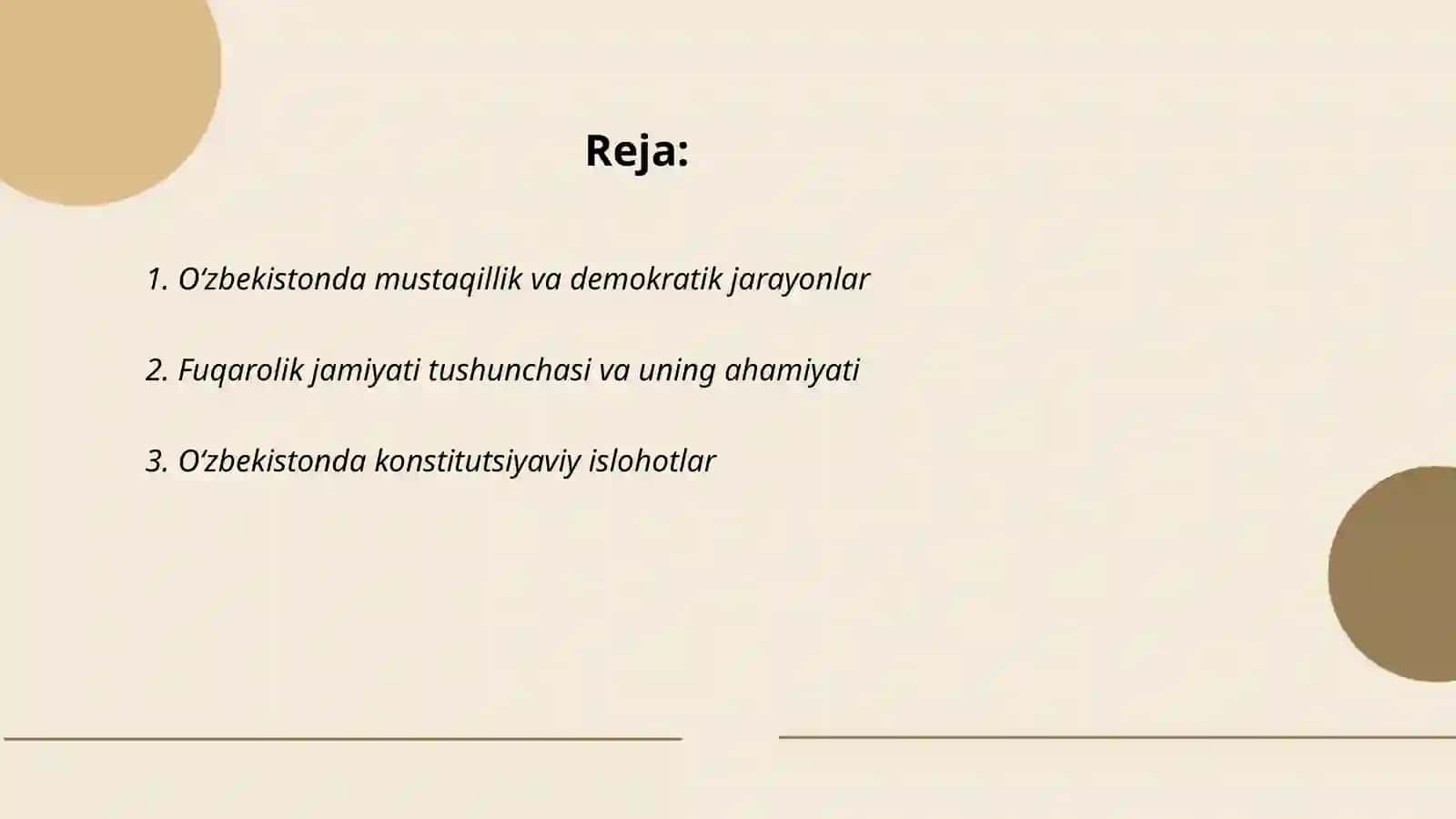 Oʻzbekistonda demokratik, fuqarolik jamiyati asoslarining shakllanishi 2