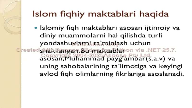 Islom fiqhiy maktablari 2