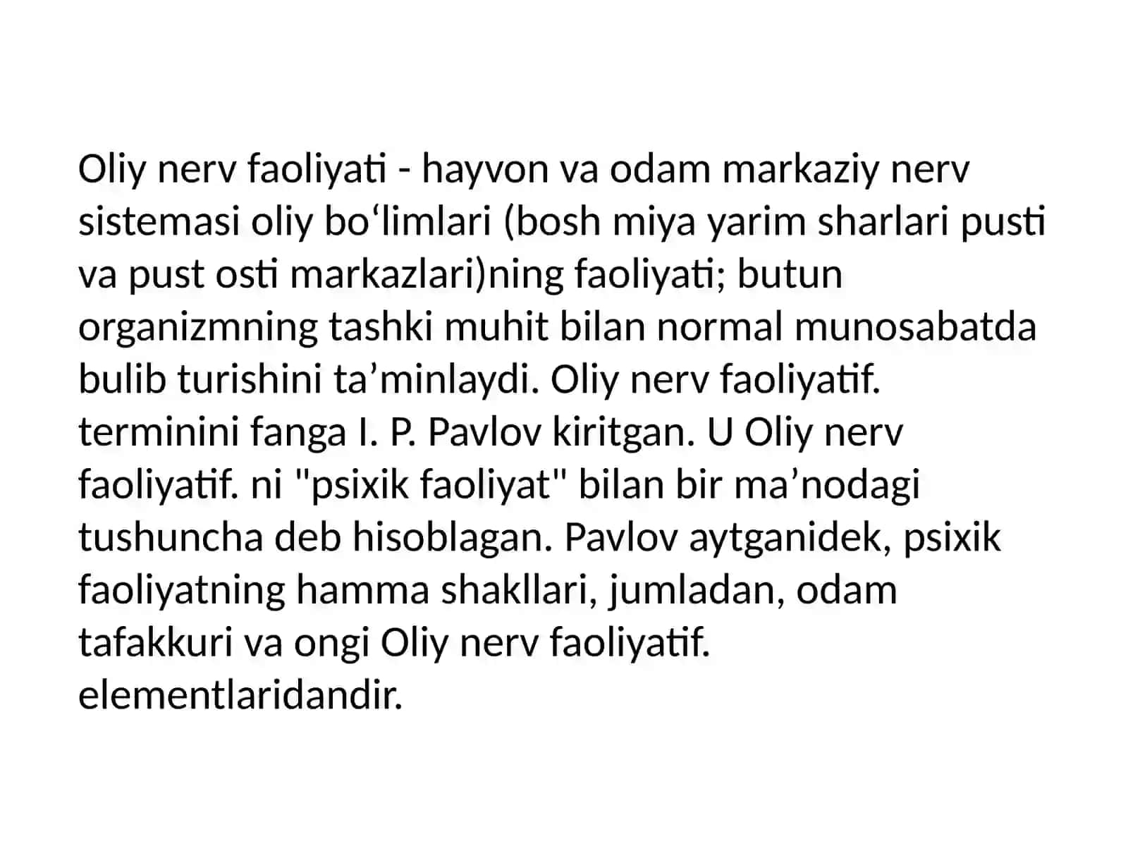 Oliy nerv faoliyati 2