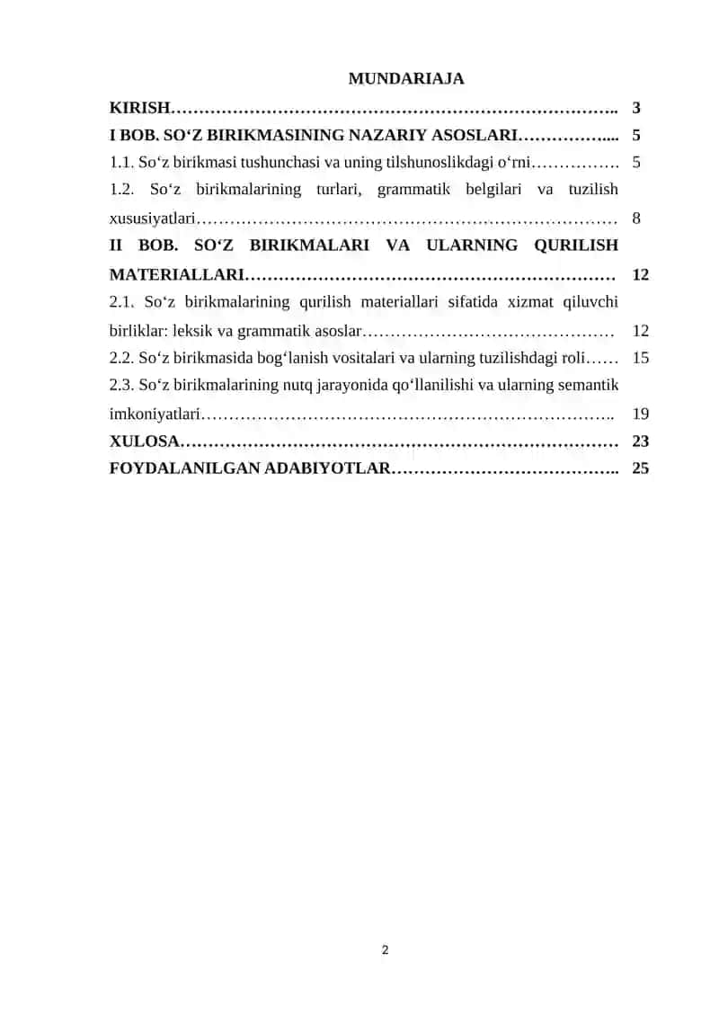Soʻz birikmalari va ularning qurilish materiallari 2