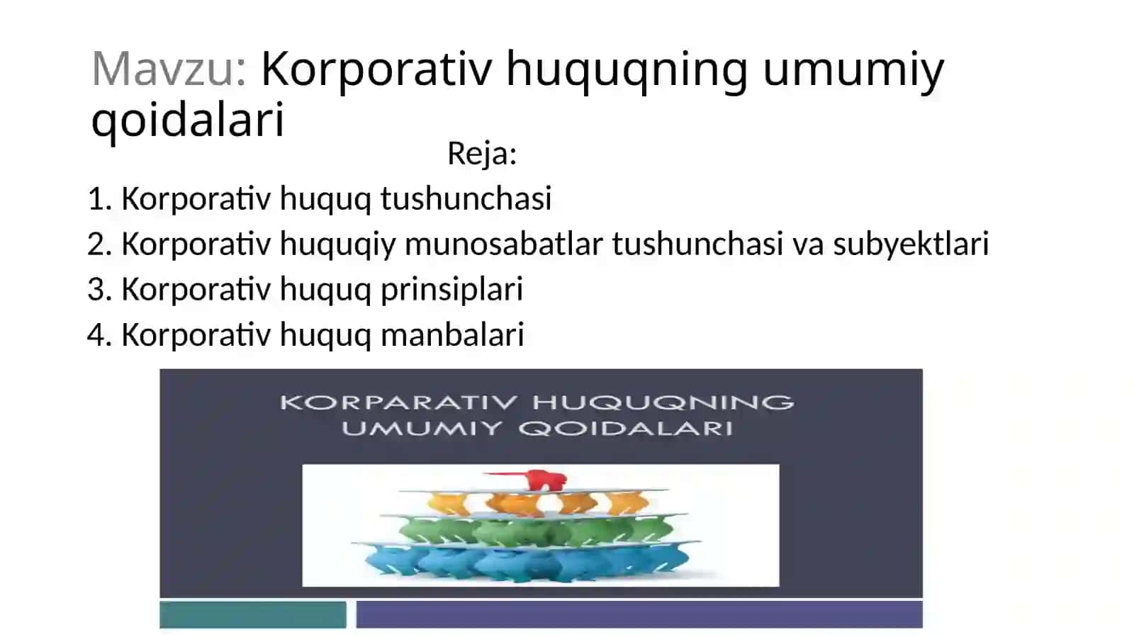 Korporativ huquqning umumiy qoidalari 2