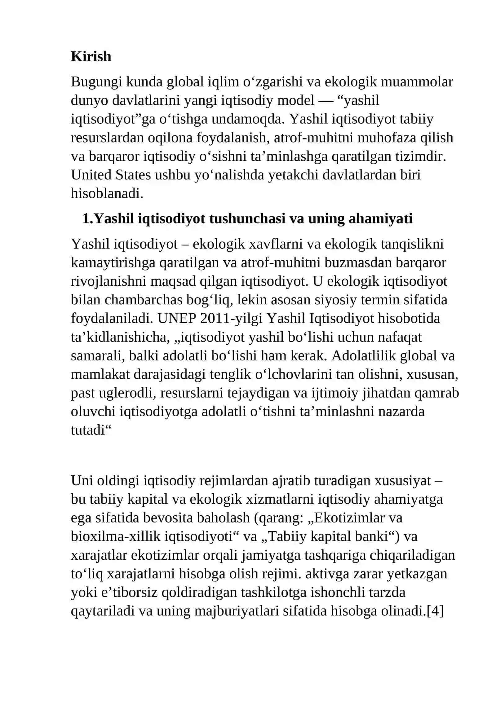 Yashil iqtisodiyotga o'tishning AQSH tajribasi 2