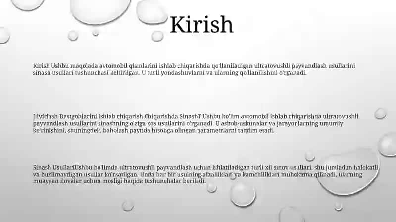 Jilvirlash Dastgohlarini Ishlab Chiqarishda Sinash 2