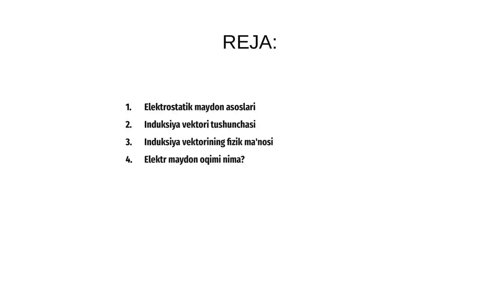 Elektrostatik maydon induksiyasi vektori va uningoqim 2