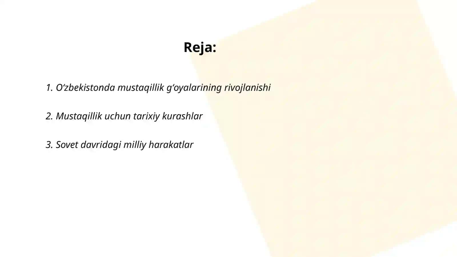 Oʻzbekistonda mustaqillik gʻoyalarining tarixiy asoslari 2