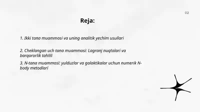 Koinotda yulduzlar va Galaktikalar harakatiga oid masalalar va ularni yechish metodikasi 2